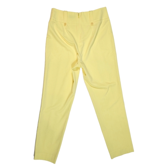 BCBG Maxazria Yellow Pintuck Ankle Dress Pants Size 10 ? Flat Front Work Career - Picture 8 of 16